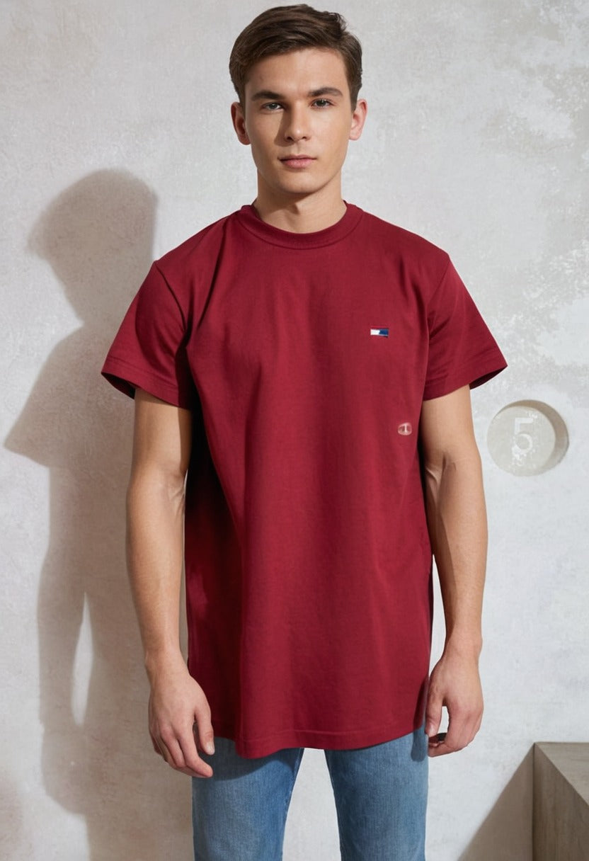 Premium Comfort Meets Style – Stitch Maroon T-Shirt