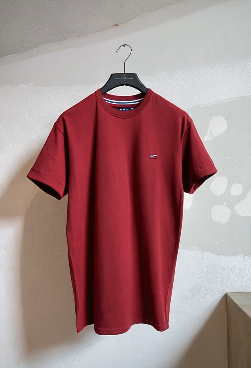 Premium Comfort Meets Style – Stitch Maroon T-Shirt